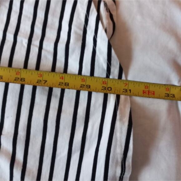 SheIn Cap Sleeves Striped Dress Shirt V Neck Size Small - Picture 7 of 11